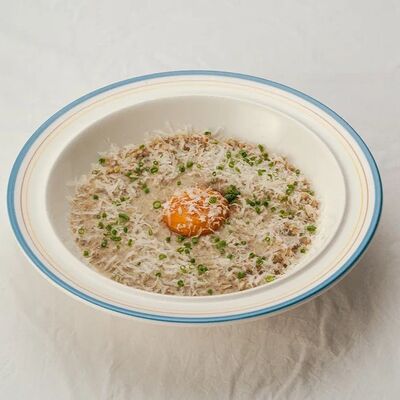 Зелёная греча качо э пепе с маринованным желткомв Civil Coffee Bar по цене 660 ₽