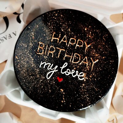 Бенто-торт happy birthday my love черный - в подарок на день рождения, для подруги, друга, мужа, жены, девушкив О! Тортик по цене 2490 ₽