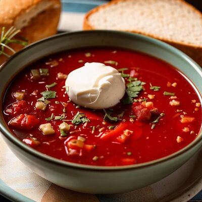 Домашний борщ с говядиной в Мате по цене 500 ₽