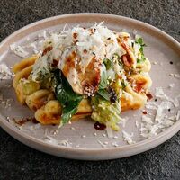 Сырная вафля с угрем и унаги кремом в Puberty