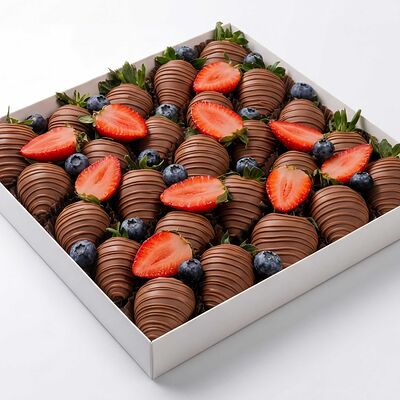 Клубника в шоколаде с голубикой Коктейль Мертилла размера L в Клубника в шоколаде VeryBerryLab по цене 7290 ₽