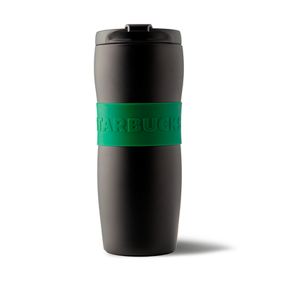 Тамблер из коррозионностойкой стали Lucy Matte Black Green Band 2021, 360 мл в Starbucks (R) по цене 15500 ₸