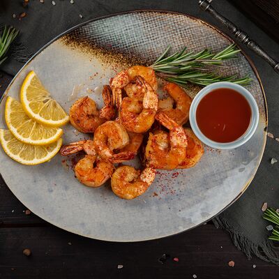 Креветки жареные в Огонекшашлыки на углях по цене 850 ₽