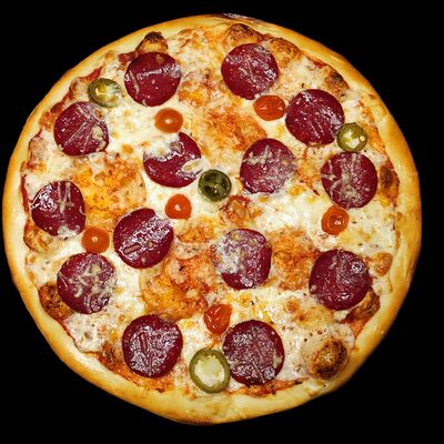 Острая пицца Пепперони в Пойдем зайдем по цене 720 ₽