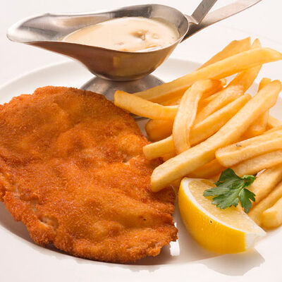 Бизнес-ланч Шницель из куриного филе в Колбасофф по цене 420 ₽