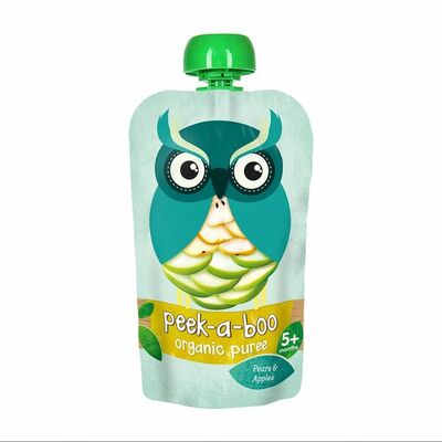 Пюре Яблоко, груша с 5 месяцев, Peek-a-boo, Испания в Азбука Вкуса Экспресс Меню по цене 142 ₽