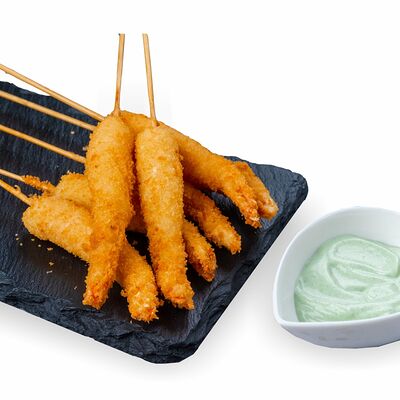 Креветки темпура с соусом имбирь-васаби в Мушу по цене 685 ₽