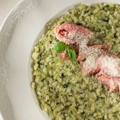 Ризотто с ростбифом и песто в Тепло по цене 1200 ₽