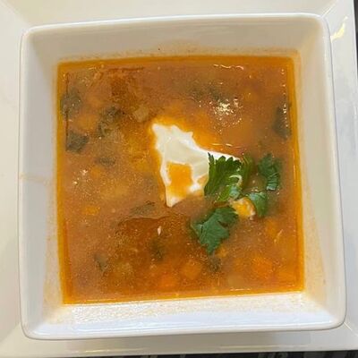 Суп рассольник со свининой в Длинный нос по цене 200 ₽