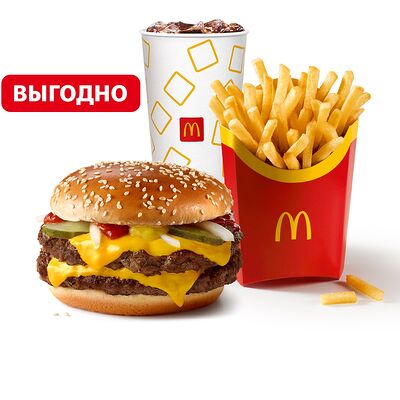 Двойной Роял Большой МакКомбо в Макдоналдс по цене 344 ₽