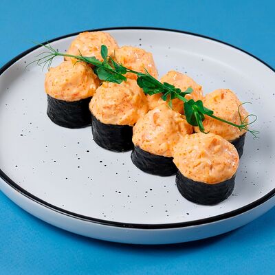 Острый ролл с креветкойв Dark Lava по цене 649 ₽