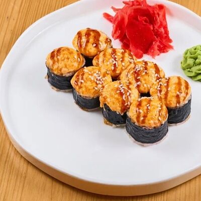 Ролл запечённый с форельюв 4 сыра по цене 690 ₽