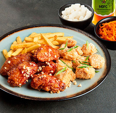 Комбо для одного Большой Крылья, филе и морс в Kannam Chicken по цене 665