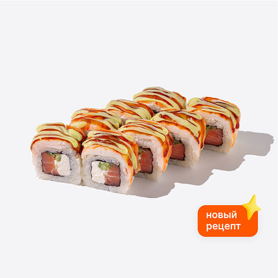 Ролл с креветкой и лососем в Много лосося по цене 870