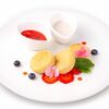 Сырники веган со сгущенкой и клубничным джемом в BOOLKI веган булкерия здорового питания от сети Добро по цене 710