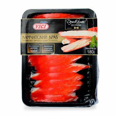Крабовое мясо Vici Камчатский краб охлажденное скин. уп в Азбука Вкуса Экспресс Меню по цене 269 ₽