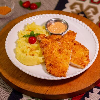 Шницель с картофельным пюре в Хан Булак по цене 550 ₽