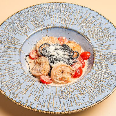 Паста черная с креветками в Семейный ресторан Mr Grek по цене 1020 ₽