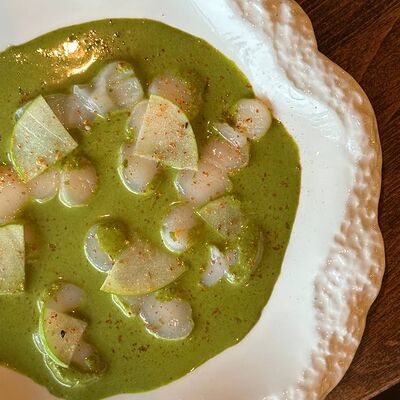 Крудо из гребешка с зелёным яблоком в More More по цене 740