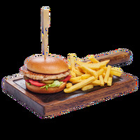 Детский бургер с картофелем фри в ИТЛЕ Стейк-кафе Halal