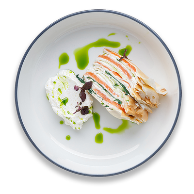 Блинный торт с лососем в Пить кофе Библиотека по цене 579 ₽