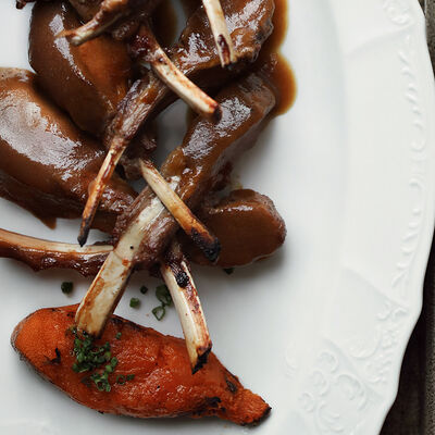 Корейка ягненка, печеный батат и ароматное масло в Folk по цене 3750 ₽