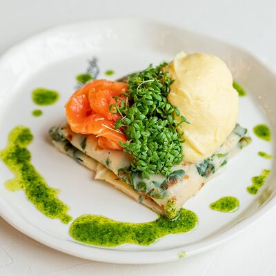 Блинчик со шпинатом и лососем в Мыскофе по цене 480 ₽