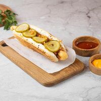 Датский хот-дог с куриной сосиской в Пекарня Хлебное место