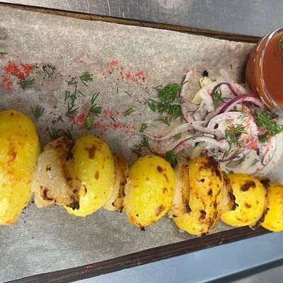 Шашлык из картошки с курдюком в Кафе Кебаб по цене 315 ₽