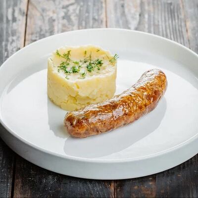 Домашняя колбаска с картофельным пюре в Люблин по цене 335 ₽