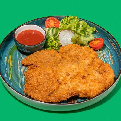 Шницель из свинoй шеи, с соусом Барбекю в Kiss по цене 230