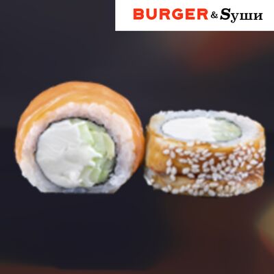 Ролл с лососем и угрем в Burger&Sushi по цене 579 ₽