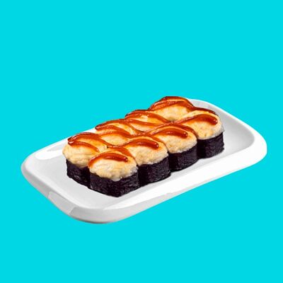 Кожаный ролл Запеченная Осака с лососем и креветкой в Big Fish по цене 1250