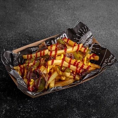 Картофель фри BBQ, бекон и халапеньо в BurgerSpot по цене 430 ₽