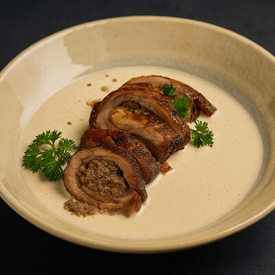 Сациви с хрустящим куриным рулетом в Колхида Palace по цене 740 ₽