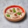 Хинкали с цыплёнком, белыми грибами и моцареллой в соусе шкмерули в Мамука по цене 630