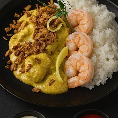 Креветки карри с рисом в Авто Япончик по цене 850 ₽