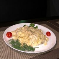 Паста Феттуччине с курицей и грибами в Айс