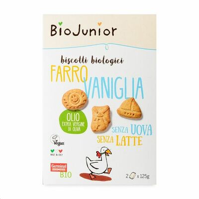 Печенье BioJunior из спельты с ванилью Bio Италия в Азбука Вкуса Экспресс Меню по цене 352 ₽