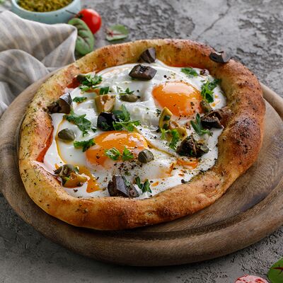 Яичница в хлебной лепёшке в Баклажан в ТЦ 