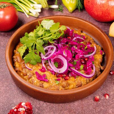 Горячее лобио из красной фасоли и гурийской капустой в Чичилаки по цене 650 ₽