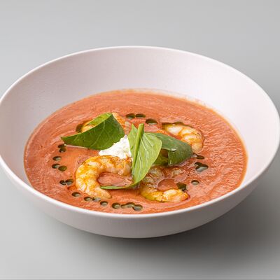 Томатный суп с креветками в Not Only Coffee по цене 720 ₽