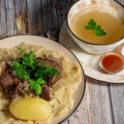 Кумыкские хинкалы с сушеным мясом в Адыгская кухня по цене 990 ₽