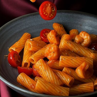 Паста с креветками в томатном соусев Mokka Lounge по цене 930 ₽