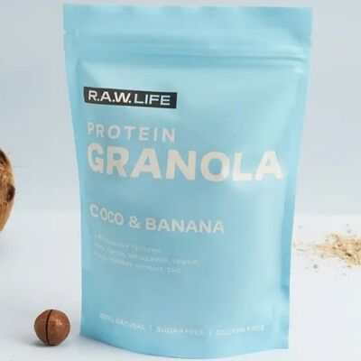 Гранола протеиновая Protein granola coco & Banana Raw Life в Вегетарианское кафе Ananda по цене 490 ₽