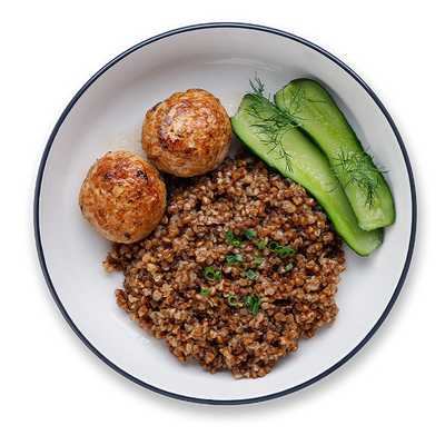 Котлетки из индейки с гречкой в Питькофе Джаз по цене 579 ₽