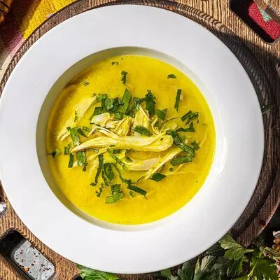 Куриный суп по-грузински чихиртма в Хачапури по цене 380 ₽