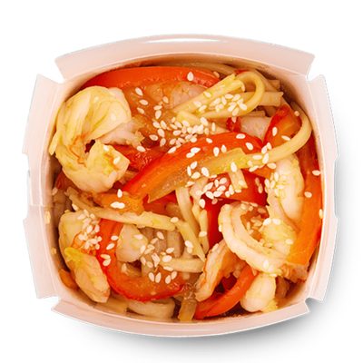 Лапша с креветками в остро-сладком соусе в Акиана по цене 511 ₽