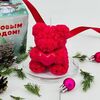 Ароматическая свеча Мишка из роз с сердцем ручная работа на новый год в Дарите красиво по цене 2790