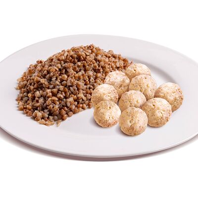 Гречка с 9 фрикаделькамив Сковородовна по цене 334 ₽